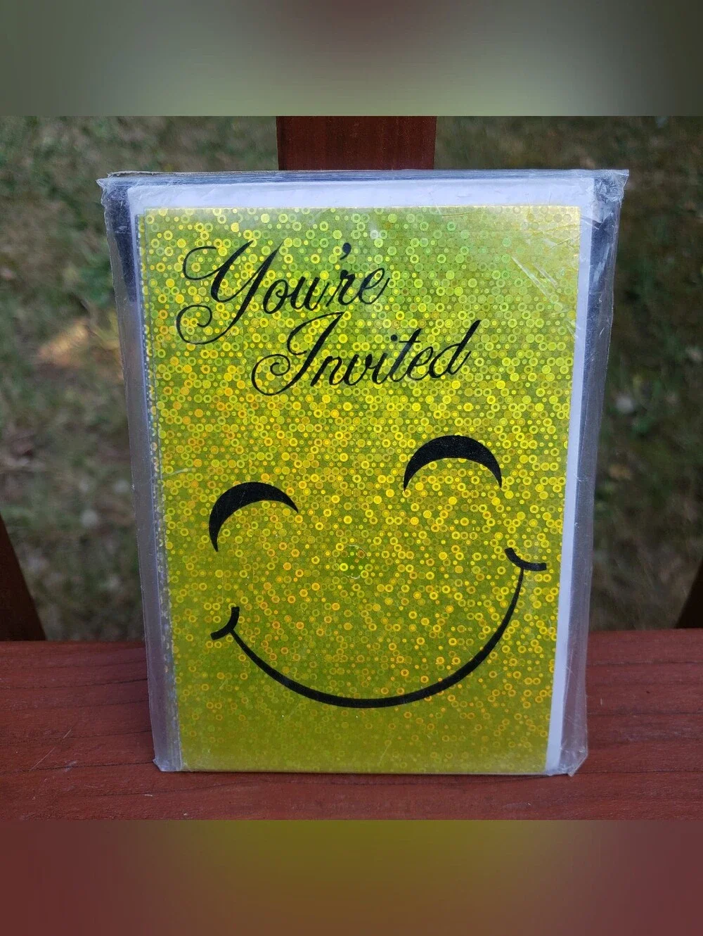 (6) You’re Invited Yellow Smiley Face Invitations By MTC